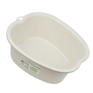 Imagem de (Bege) - Bacia de plástico Lemoncy para os pés, spa, spa aquático e massagem nos pés, resistente para imersão dos pés, desintoxicação, unhas dos dedos e tornozelos, pedicure, banheira portátil para os