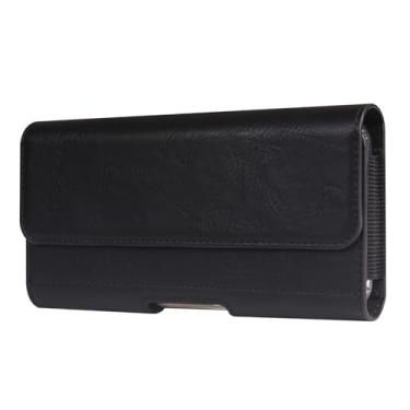 Imagem de Capa de couro PU com clipe de cinto, coldre para celular para Moto G Power 2025 2024 G Play G Stylus 5G Samsung Galaxy S25 Ultra S24 Ultra S23 Ultra A16 A05 A14 A13 iPhone 16 Pro Max BLU G64L (preto)