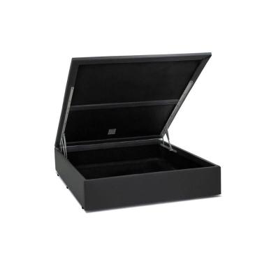 Imagem de Cama Box Baú Blindado Viúva Homequeen Corino Cinza 41x128x188