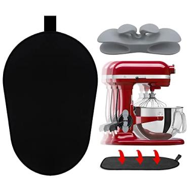 Imagem de Tapete deslizante misturador para KitchenAid, tapete deslizante com organizador de cabos dobráveis para aparelhos KitchenAid 6-8 Qt Air Fryer Slider Mat (6-8 Qt, cinza)