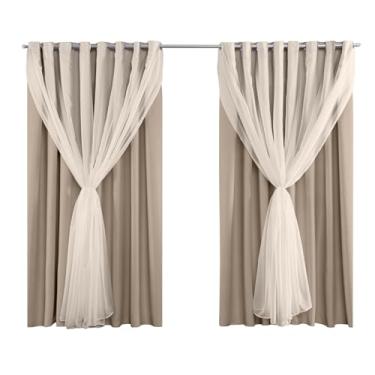 Imagem de Cortina Blackout Tecido Com Voil 4,00M x 2,50M Para Varão Simples 90% Blecaute Corta Luz