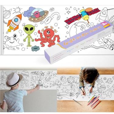 Imagem de Rolo de desenho infantil, rolo de papel de colorir para presente infantil, rolo de papel de desenho de pintura faça você mesmo, rolo de papel de desenho adesivo, brinquedos educativos para crianças