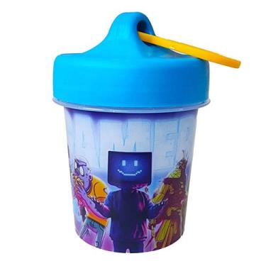 Imagem de Pote Infantil Gamer Menino Potinho com Gancho Comida Petisco Recreio P