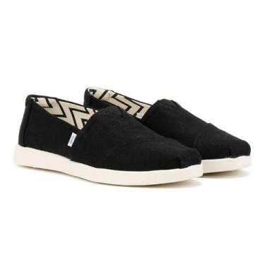 Imagem de TOMS Tênis feminino Alpargata Plus Slip-On, Lona preta Heritage, 38