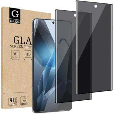 Imagem de GLBLAUCK [Pacote com 2 protetores de tela de privacidade para OnePlus 13, rigidez 9H, antiespião, bordas curvadas, 3D, protetores de tela de vidro temperado para OnePlus 13