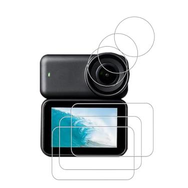 Imagem de WUNIAK Protetor de lente de câmera DJI Osmo Nano e protetor de tela de vidro temperado, HD transparente, resistente a arranhões e fácil de instalar, filme de lente TPU + protetor de tela de vidro