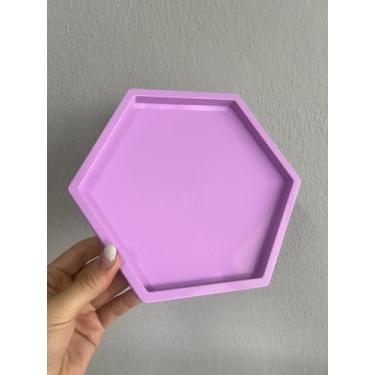 Imagem de Kit 4 Bandejas Sextavadas MDF 20x20cm Decoração Para Festas Mesa de Do