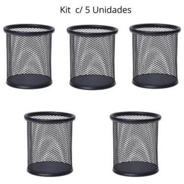 Imagem de Porta Caneta, Porta Lápis, Porta Treco Kit c/ 5 Unds, Redondo, Aramado