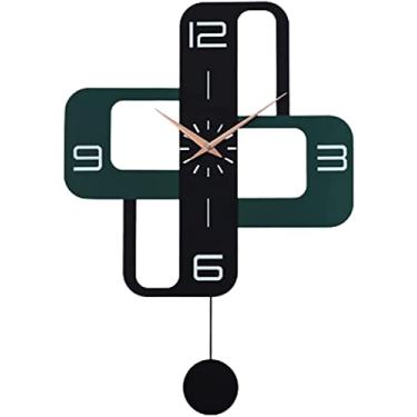 Imagem de Relógio de parede silencioso relógio de parede decoração interna relógio de parede sala de estar cozinha moderno estilo simples relógios de parede com pêndulo silencioso sem tique-taque relógio