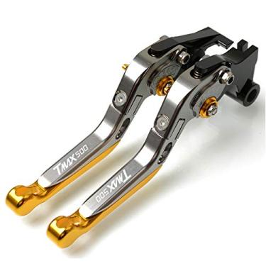 Imagem de Para Yamaha T MAX 500 T-MAX 500 TMAX 500 2001 2002 2003 2004 2005 2006 2007 Alavancas de alavanca de embreagem de freio de mão para motocicleta (Cor: QYGX888 6)
