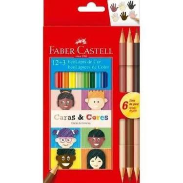 Imagem de Lapis de cor eco 12+3 caras & cores (120112cc) faber - FABER CASTELL