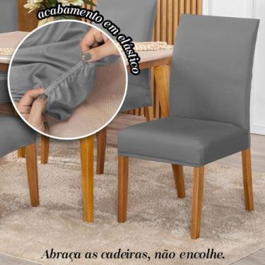 Imagem de Kit Capa Para Cadeiras 04 Unidades Malha - Lenharo Enxovais, CINZA