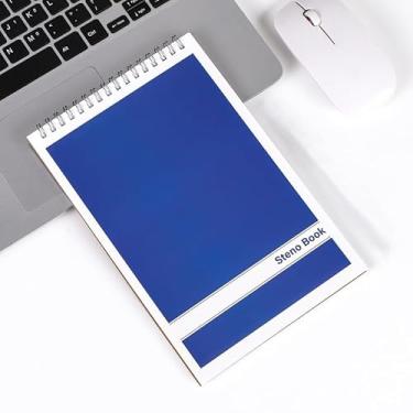 Imagem de Steno Pads (15 x 23 cm), caderno espiral superior de 80 folhas com régua Gregg para mulheres e homens, cadernos canhotos para escrever notas na escola, casa, trabalho, escritório, negócios, azul