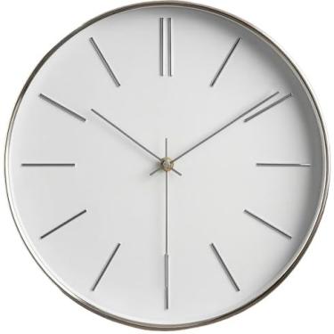 Imagem de Relogio de Parede, Moderno Clássico Minimalista, Escritório Relógio de Parede Silencioso Pilha, 24cm, 30cm Ou 40cm(Minimalista Prata 30cm)