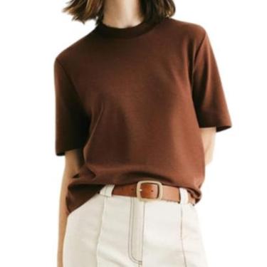 Imagem de Camiseta Feminina Hering MC Regular Mid Marrom - 4H2VHCFEN-Feminino