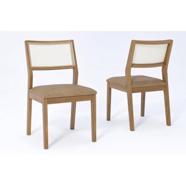 Imagem de Cadeira Sala De Jantar Bella Kit 2 Un Carvalho-couríssimo Kaki - Cimol