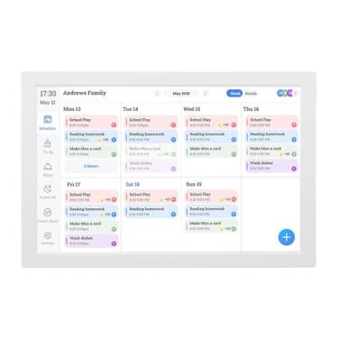 Imagem de Hyuduo Calendário Digital Inteligente de 10,1 Polegadas 1080P HD Touch Screen Family Organizer Com Gráfico de Tarefas e Porta-retratos para Agendamento Doméstico e Sincronização de (WHITE)