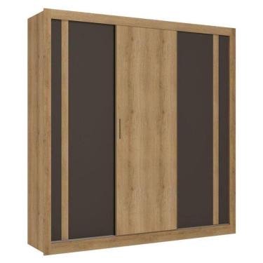 Imagem de Guarda Roupa Casal Ibiza 3 Portas Capuccino Cacau Off White Flex - Thb