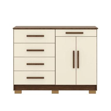 Imagem de Cômoda Sapateira Armario Multiuso Sirius Imbuia Champanhe - Mabe Magazine