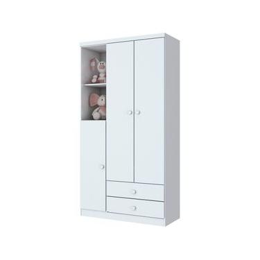 Imagem de Guarda Roupa Infantil Henn 3 Portas Bala de Menta Branco ou Branco/Rosa I110-66