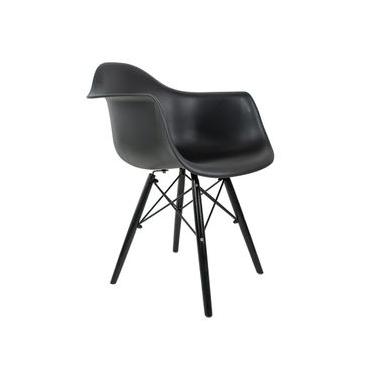 Imagem de Cadeira Eames Com Braço Preta  Base Em Polipropileno