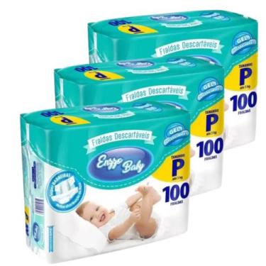 Imagem de Kit 3 Pacotes Fraldas Descartavel Infantil Enzzo Baby Tamanho P - 100 