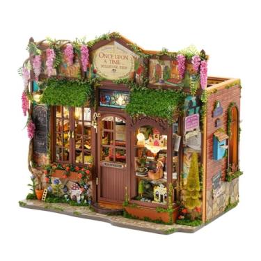 Imagem de Kit Casa Boneca Miniatura Montar - Modelo Loja Contos Fadas 1:24, Inclui Móveis, Acessórios e Luzes LED, Indicado para Meninos e Meninas a Partir de 14 Anos