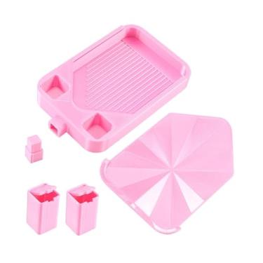Imagem de Fiocias Bandeja para Artes com Miçangas com Tampa, Organizador de Miçangas, Recipiente de Armazenamento Ergonômico Antirriscos, Organizador para Artesanato, Rosa, Tamanho real