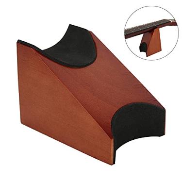 Imagem de SPYMINNPOO Descanso de Pescoço para Guitarra, Suporte de Mesa Em Mogno, Altura Ajustável, Ferramenta de Reparo para Guitarra/baixo/ukulele Bandolim 67x95x60mm