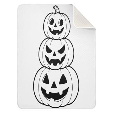 Imagem de Qilmy Cobertor de bebê de abóbora 76 x 101 cm, cobertor infantil de algodão macio para meninos e meninas, cobertor leve e quente para berço e carrinho de bebê recém-nascido