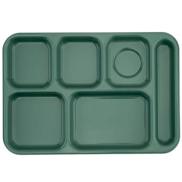 Imagem de Bandeja de 6 compartimentos G.E.T. Enterprises TR-152-FG 25,4 cm x 36,8 cm (quantidade, 12), plástico, verde (pacote com 12)