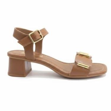 Imagem de Sandália Santinelli Tira com Tachas Salto Bloco-Feminino