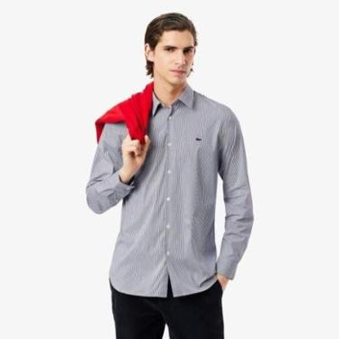 Imagem de Camisa Slim Fit Listrada em Popeline Stretch Lacoste Masculina-Masculino