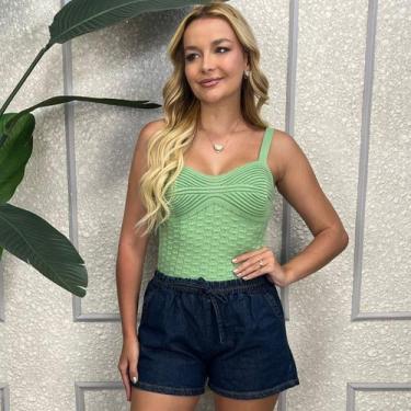 Imagem de Shorts Jeans Feminino Plus Moda Verão Cintura Elástica Com Cordão - GI