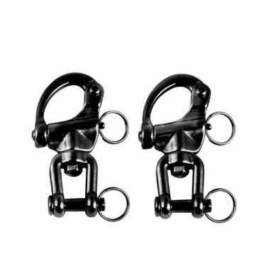 Imagem de NRC&XRC Par de manilhas giratórias de aço inoxidável 316 para veleiro Spinnaker Halyard & Mergulho Preto (Comprimento: 12,7 cm)