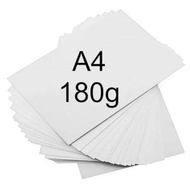 Imagem de Pacote de Papel offset 180 Gramas 60kg a4 branco 50 folhas linha premium