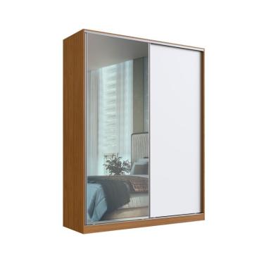 Imagem de Guarda-Roupa Casal com Espelho Gioh 2 Portas 3 Gavetas Freijó e Branco
