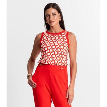 Imagem de Regata Feminina Estampada Rovitex Laranja-Feminino