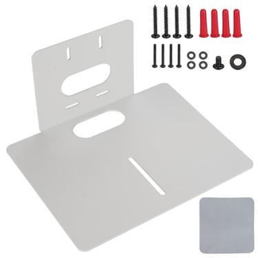 Imagem de IRSTBL Suporte de parede para câmera PTZ branco - Suporte de montagem central de aço resistente, acabamento revestido com pó, 25 × 20,5 × 13 cm, inclui ferragens e tecido