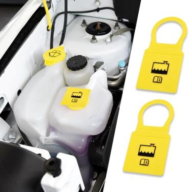 Imagem de DWARFOO 2 peças de tampa de reservatório de líquido de arrefecimento do motor, tampa de refrigeração de substituição OEM # 55111074AA 52079331, tampa do tanque de transbordamento de recuperação do