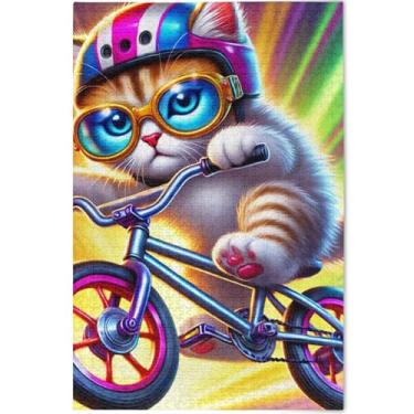 Imagem de Quebra-cabeças personalizados de gatinho fofo gato legal 1000 peças presentes de elefante branco engraçados exclusivos pintura animal, 75 x 50 cm