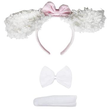 Imagem de Petitebella Combined Animal Headband Bowtie Tail 3pc Costume (Poodle(white), One Size)