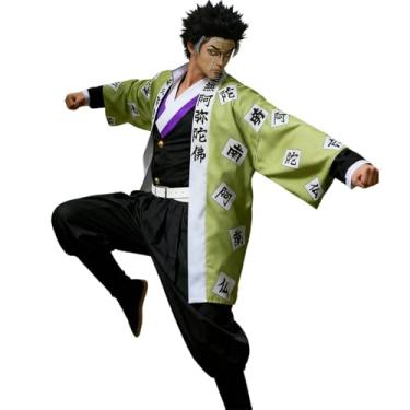 Imagem de CR ROLECOS Gyomei Cosplay Fantasia Anime Gyomei Himejima Cosplay Kimono Traje Uniforme Terno Halloween M