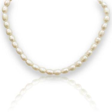 Imagem de Choker Colar Perola Natural Agua Doce Prata Pura 925 - Lojas La&Ny Pra