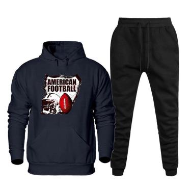 Imagem de Kit Conjunto de Moletom Masculino Calça e Blusa Algodao Flanelado Para Inverno Tecido de Qualidade-Masculino