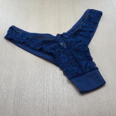 Imagem de Tanga Paula Fio Duplo e Renda Cor:Azul MarinhoTamanho:P - Ternura Ínti