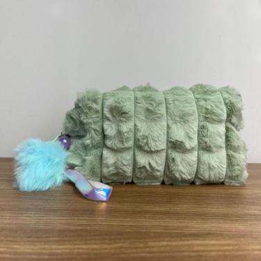 Imagem de Estojo Infantil Feminino Escolar Box Pelúciado Pompom Necessaire Viage