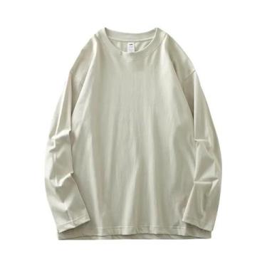 Imagem de Camisetas Masculinas De Manga Longa Em Algodão Primavera 2025 Cores Só