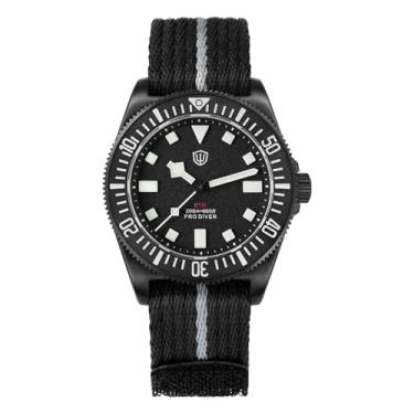 Imagem de watchdives Relógio de pulso de titânio EXD de 40 mm Japão VH31 Sweep Second Quartz Relógio de pulso analógico luminoso à prova d'água para homens, Preto