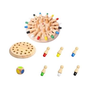 Imagem de Jogo De Memória Colorido De Madeira, Brinquedo Educacional Montessori 